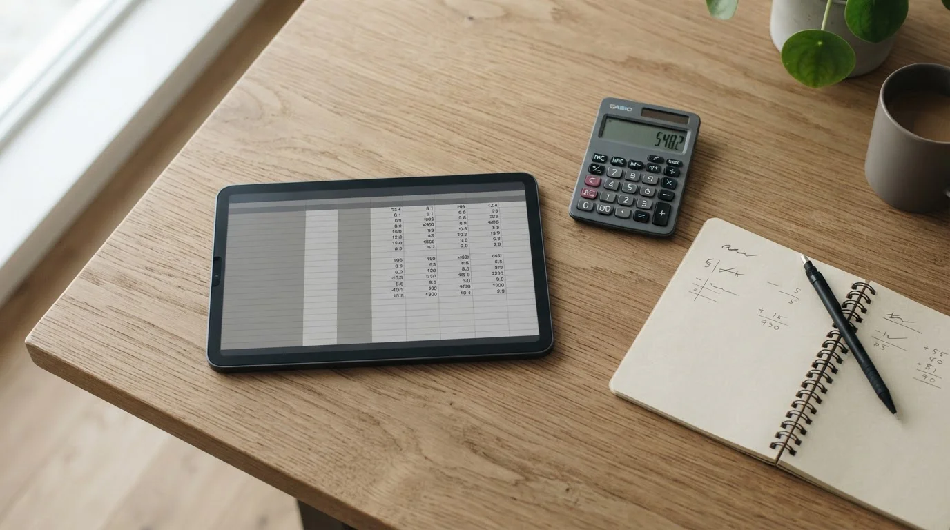 Rechnerischer Vergleich verschiedener Bonusarten auf Tablet-Display