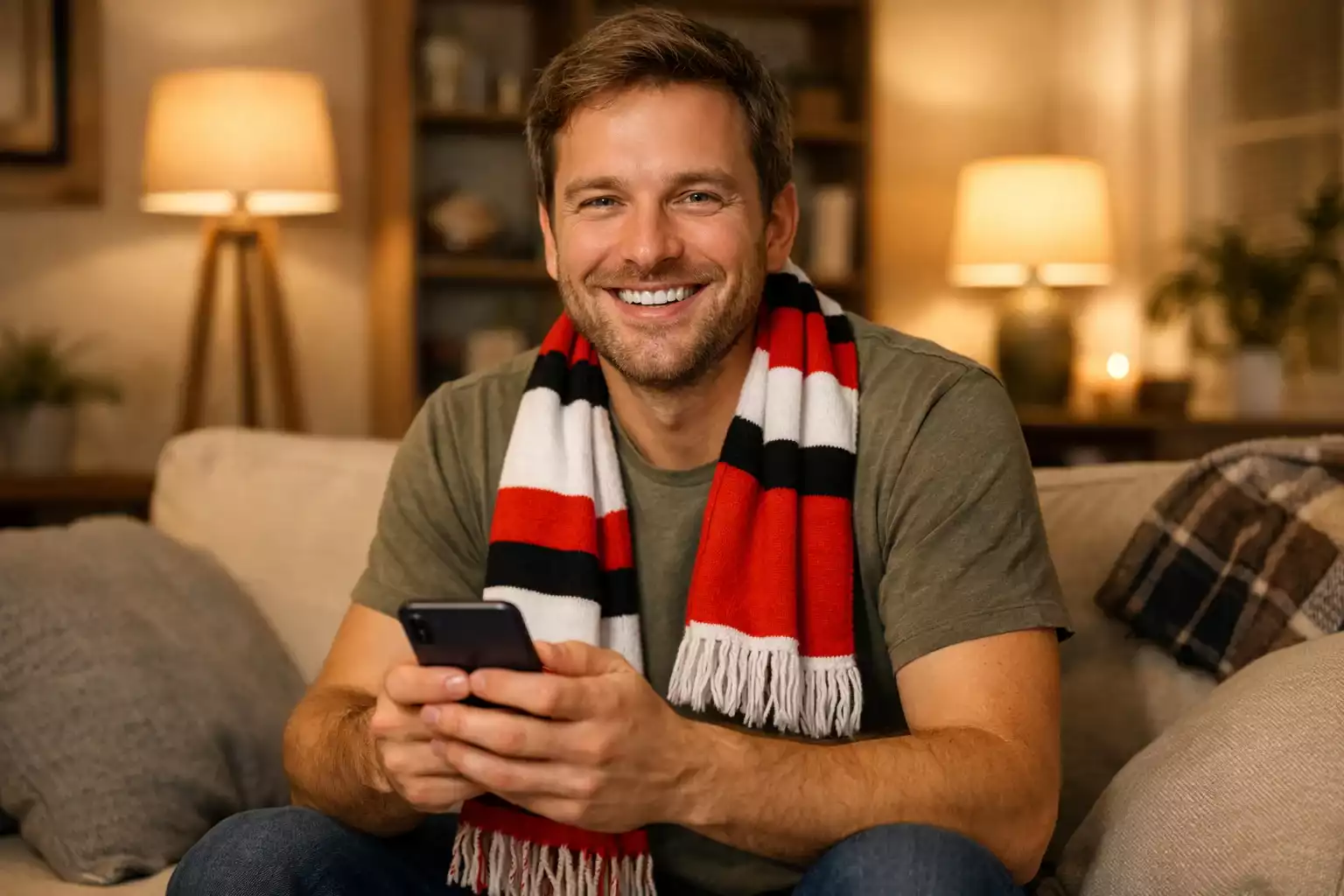 Fußballfan freut sich am Freitagabend auf den kommenden Bundesliga-Spieltag