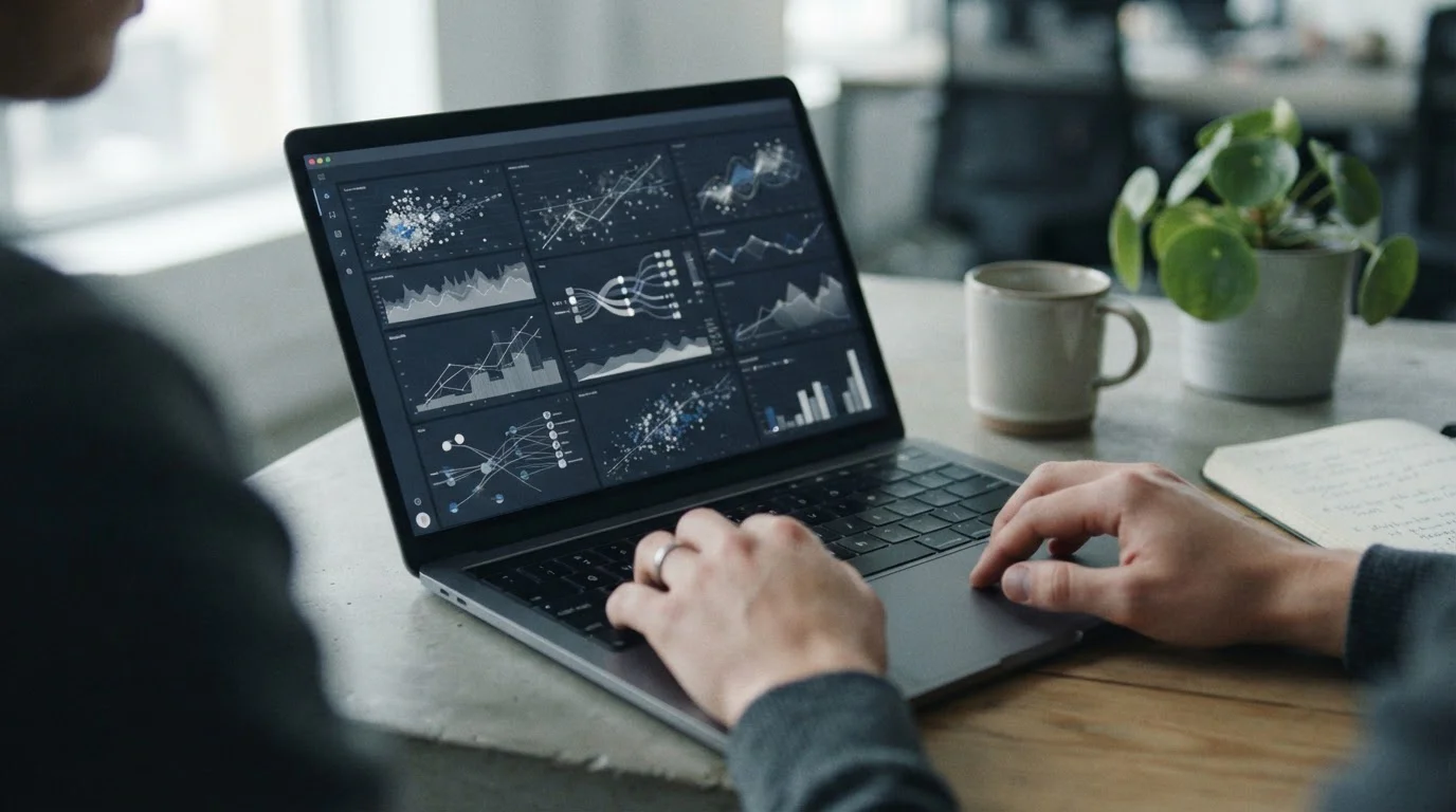 Datenanalyse und algorithmische Modelle auf Computerbildschirm