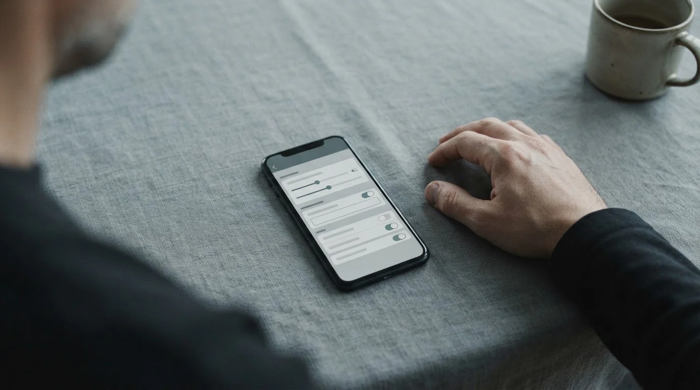 Smartphone mit Einstellungen für Einsatzlimits und Spielerschutz